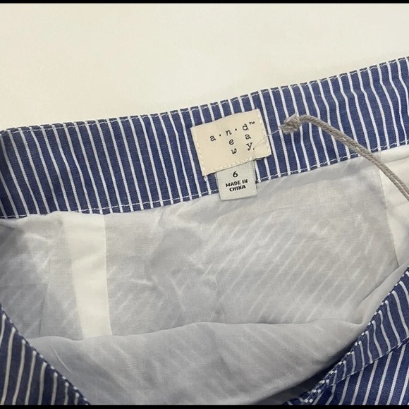 A New Day Skirt  Blue White Stripe Asymmetrical Ruffle Cotton High Waist… - Picture 6 of 11